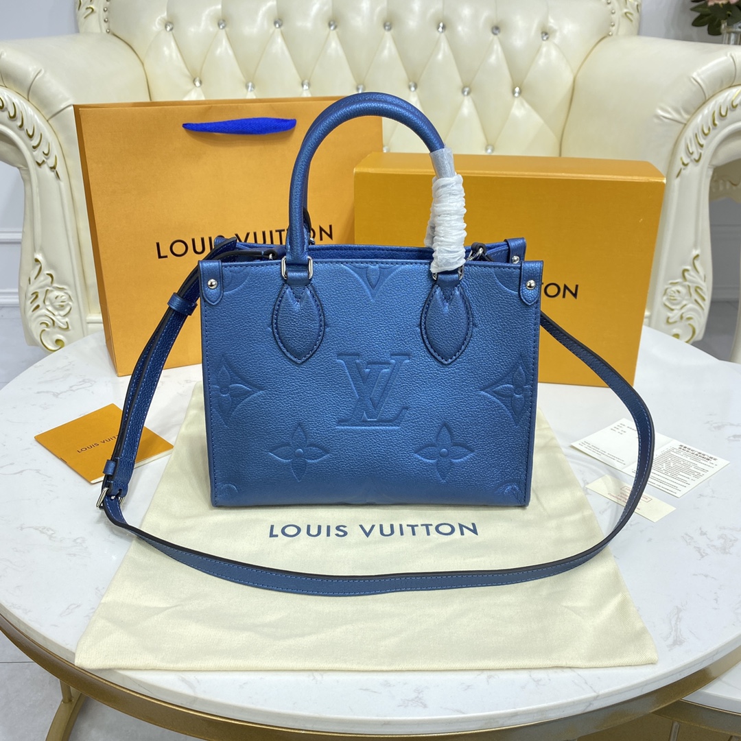 Louis Vuitton ONTHEGO PM Monogram Handbag M58956 Navy Nacre